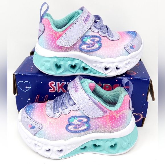 Light Up Slip-On Sneakers, Simply Love Flutter Hearts, Skechers, New, NIB - Picture 1 of 7